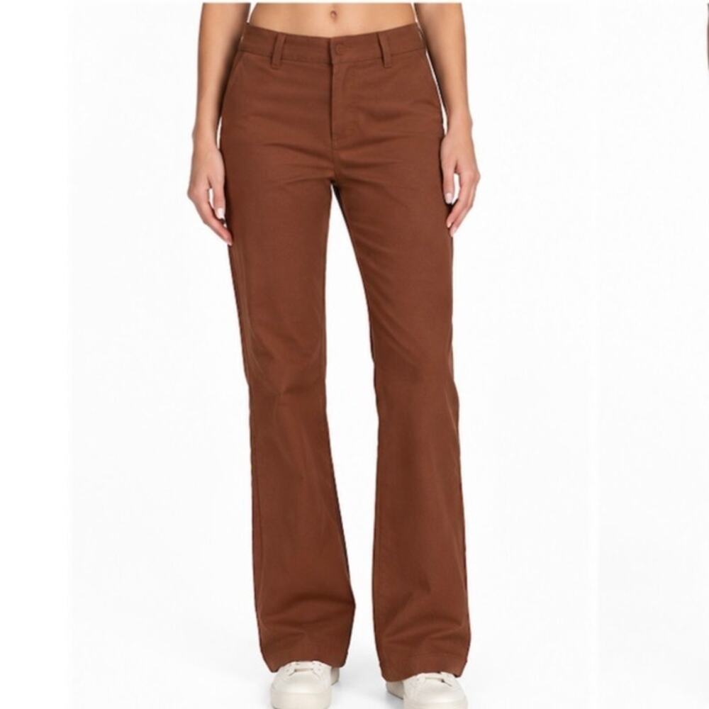 Free People Rust Brown Mid Rise Chino Trousers Pants – Size 10 NWT